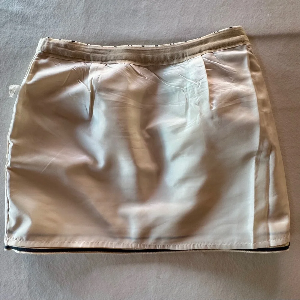 J. Crew Silk Blend Metallic Gold & Cream Striped Mini Skirt (8)